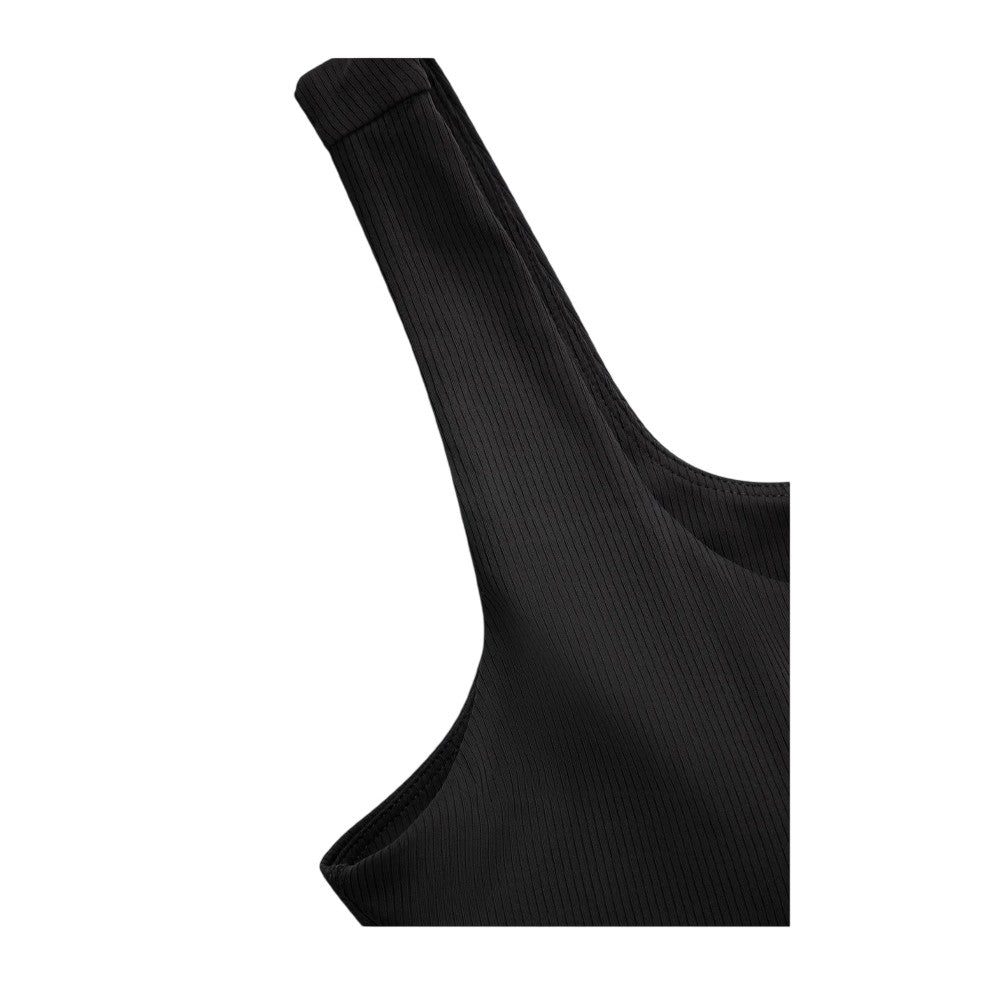 Black - Side - Animal Womens-Ladies Laurel Cropped Tank Top