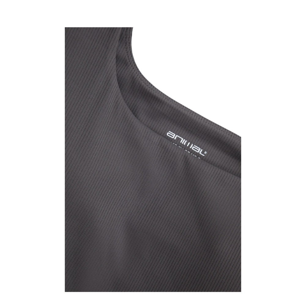 Charcoal - Side - Animal Womens-Ladies Laurel Cropped Tank Top