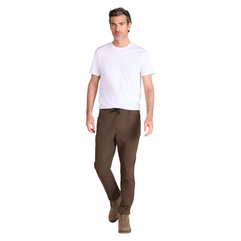 Dark Khaki - Lifestyle - Mountain Warehouse Mens Elevate Elasticated Walking Trousers
