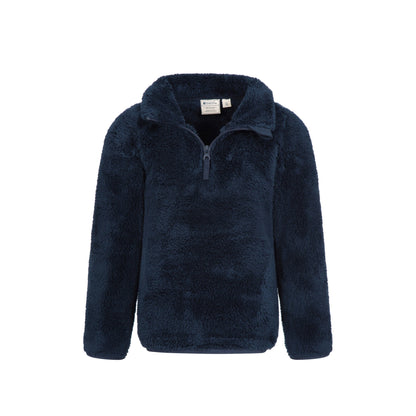 Navy - Lifestyle - Mountain Warehouse Childrens-Kids Teddy Half Zip Fleece Top