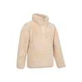 Beige - Back - Mountain Warehouse Childrens-Kids Teddy Half Zip Fleece Top