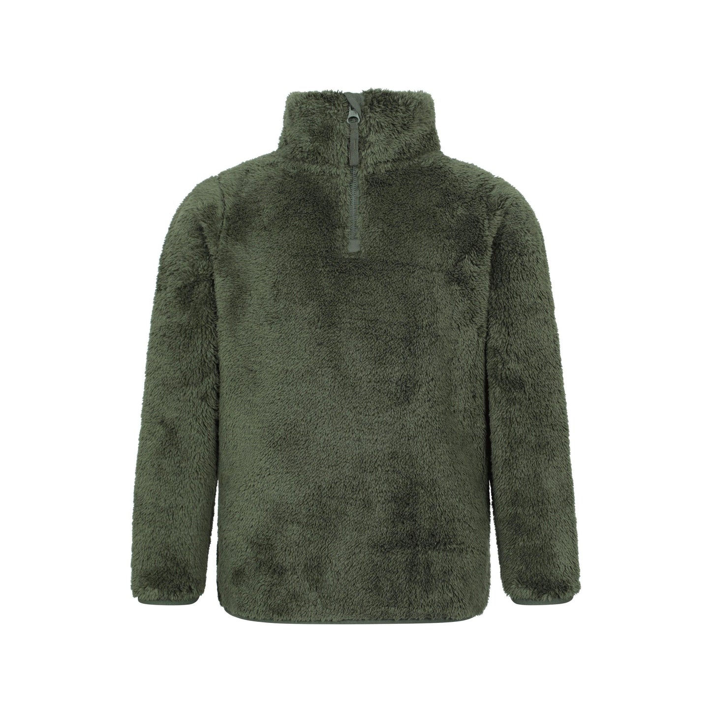 Khaki Green - Front - Mountain Warehouse Childrens-Kids Teddy Half Zip Fleece Top
