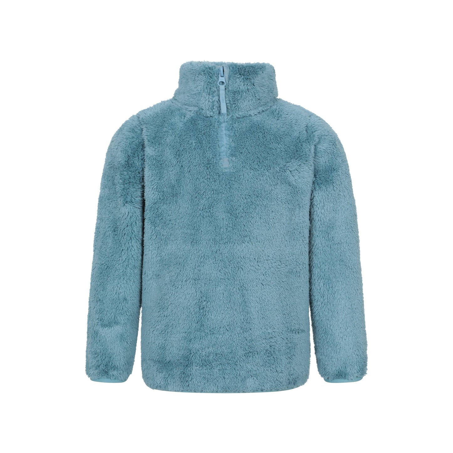 Teal - Front - Mountain Warehouse Childrens-Kids Teddy Half Zip Fleece Top