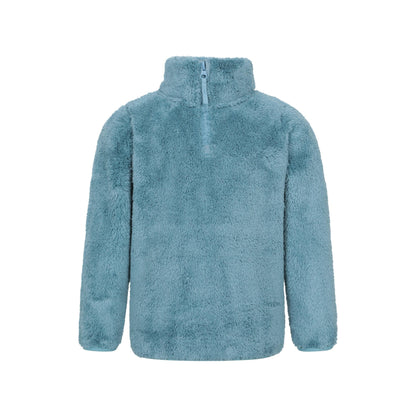 Teal - Front - Mountain Warehouse Childrens-Kids Teddy Half Zip Fleece Top