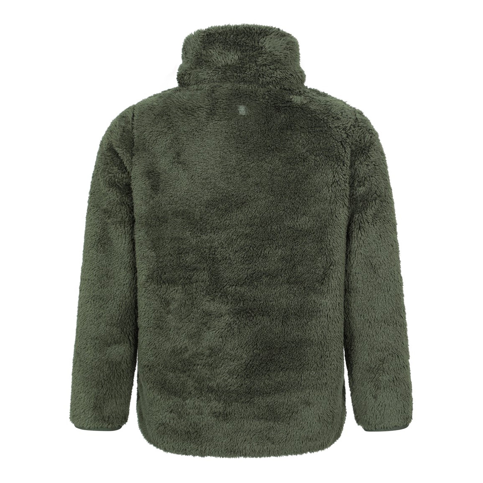 Khaki Green - Side - Mountain Warehouse Childrens-Kids Teddy Half Zip Fleece Top