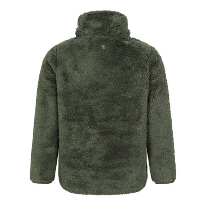 Khaki Green - Side - Mountain Warehouse Childrens-Kids Teddy Half Zip Fleece Top