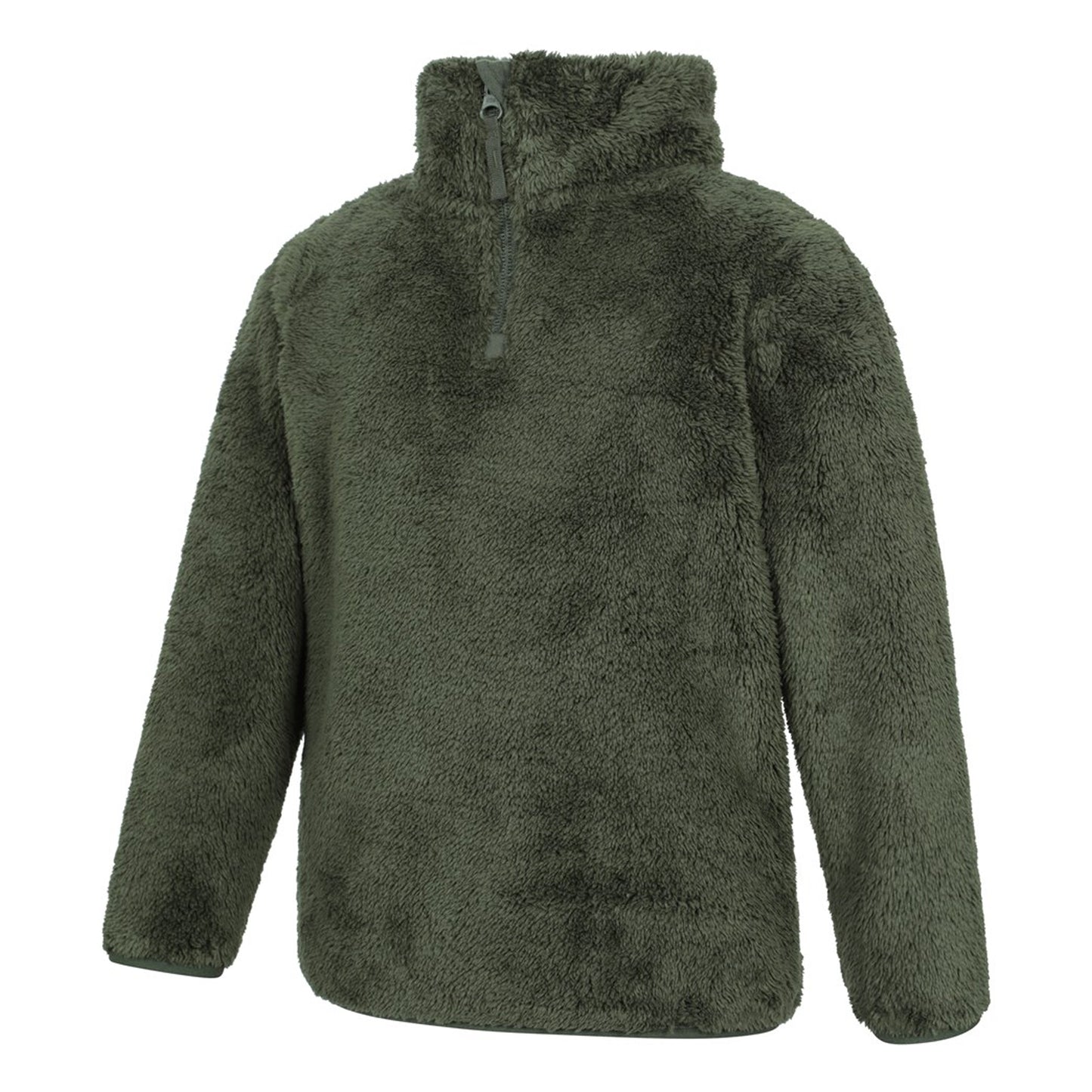 Khaki Green - Lifestyle - Mountain Warehouse Childrens-Kids Teddy Half Zip Fleece Top