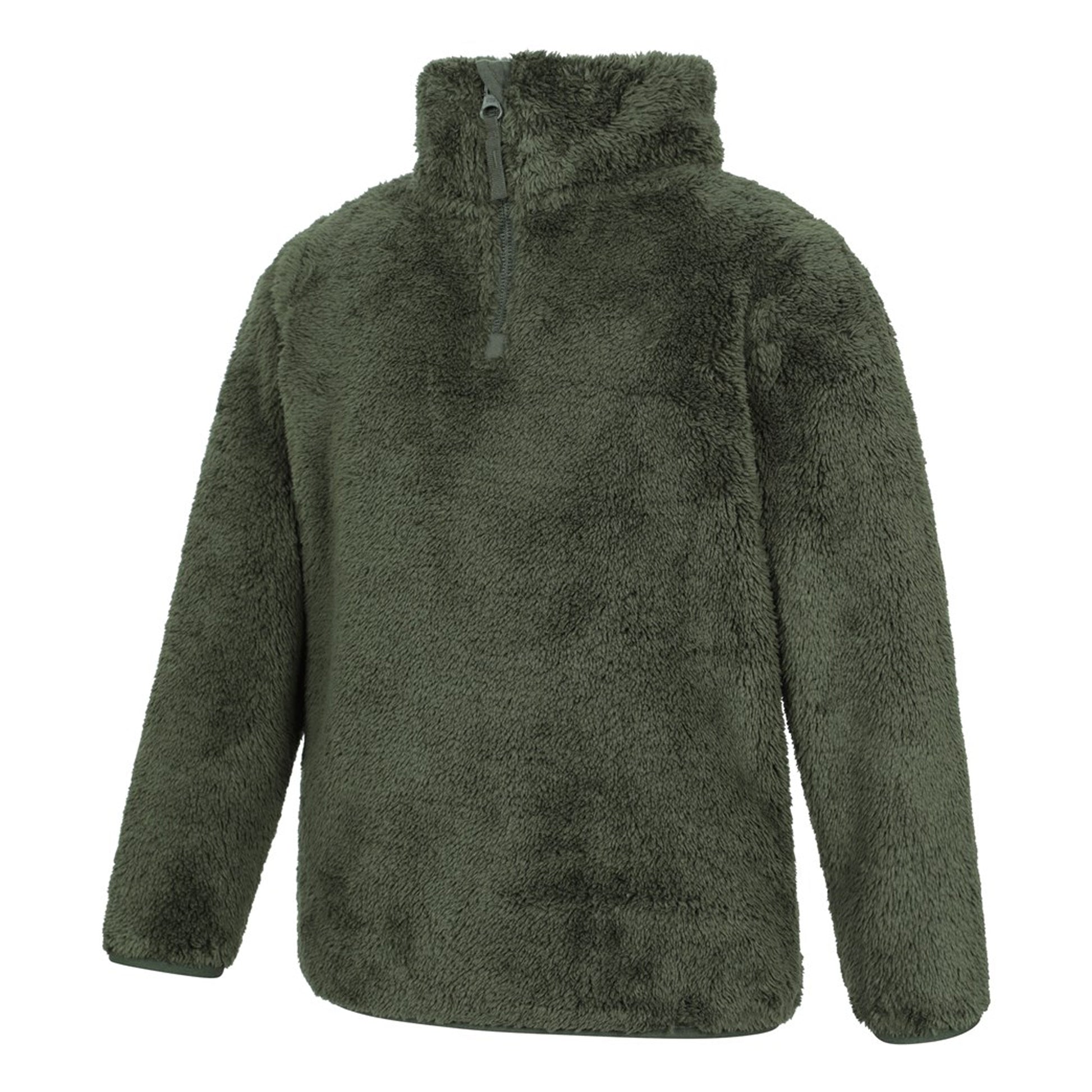 Khaki Green - Lifestyle - Mountain Warehouse Childrens-Kids Teddy Half Zip Fleece Top