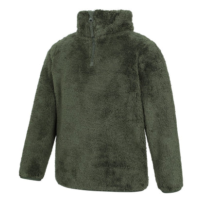 Khaki Green - Lifestyle - Mountain Warehouse Childrens-Kids Teddy Half Zip Fleece Top