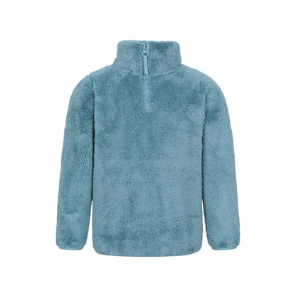 Teal - Front - Mountain Warehouse Childrens-Kids Teddy Half Zip Fleece Top