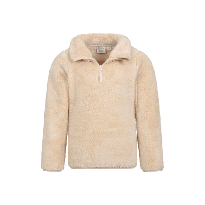 Beige - Lifestyle - Mountain Warehouse Childrens-Kids Teddy Half Zip Fleece Top