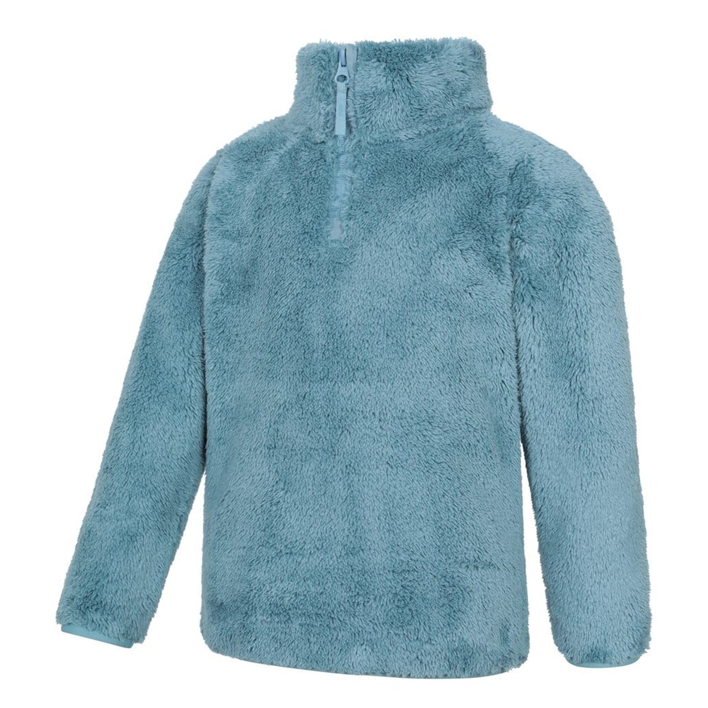Teal - Lifestyle - Mountain Warehouse Childrens-Kids Teddy Half Zip Fleece Top
