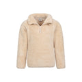 Beige - Lifestyle - Mountain Warehouse Childrens-Kids Teddy Half Zip Fleece Top