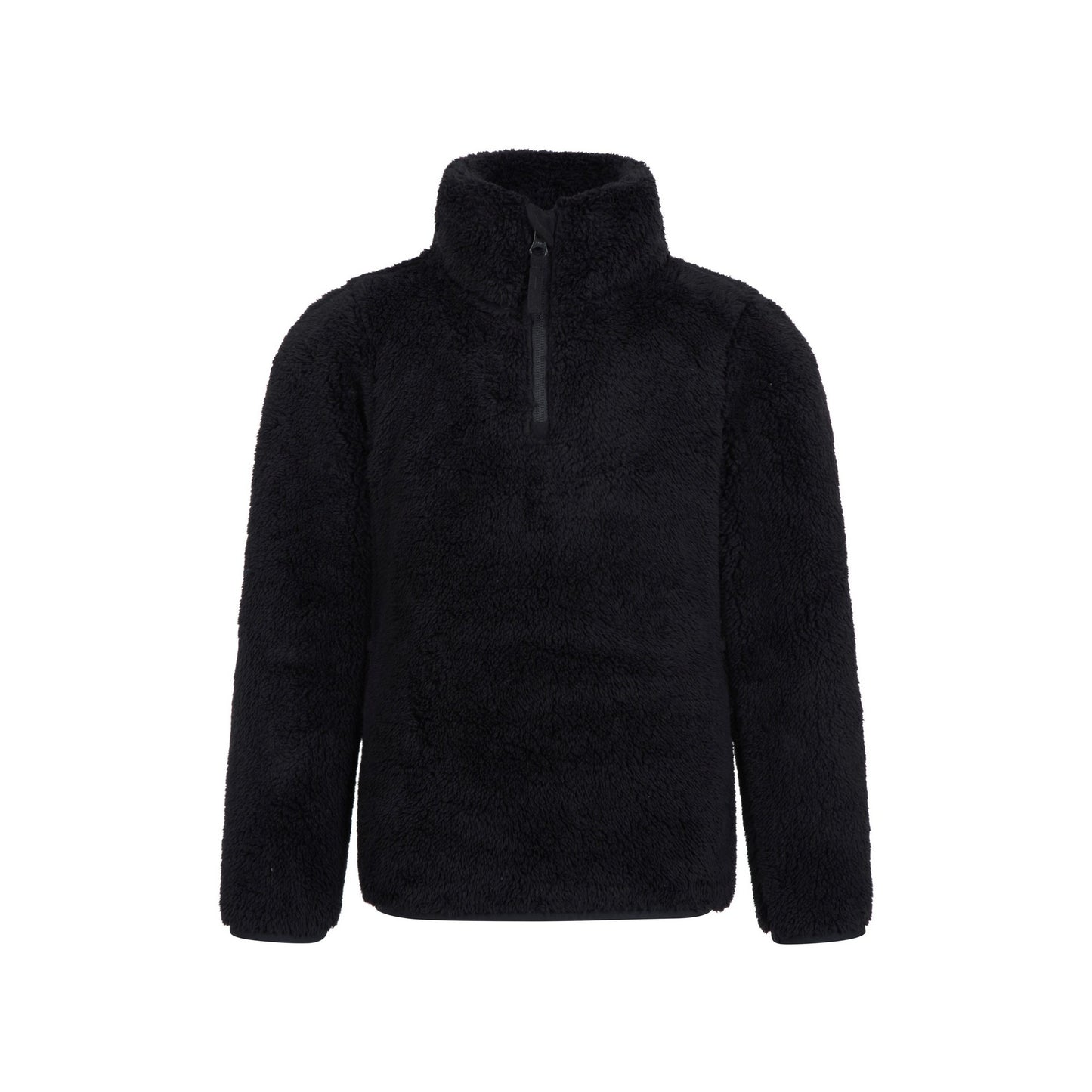 Black - Front - Mountain Warehouse Childrens-Kids Teddy Half Zip Fleece Top