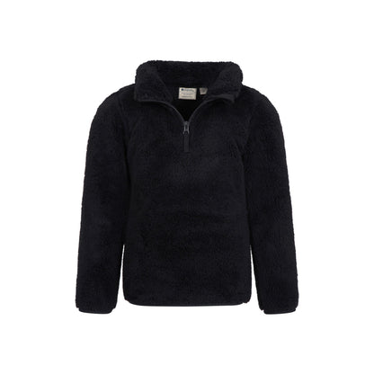 Black - Lifestyle - Mountain Warehouse Childrens-Kids Teddy Half Zip Fleece Top