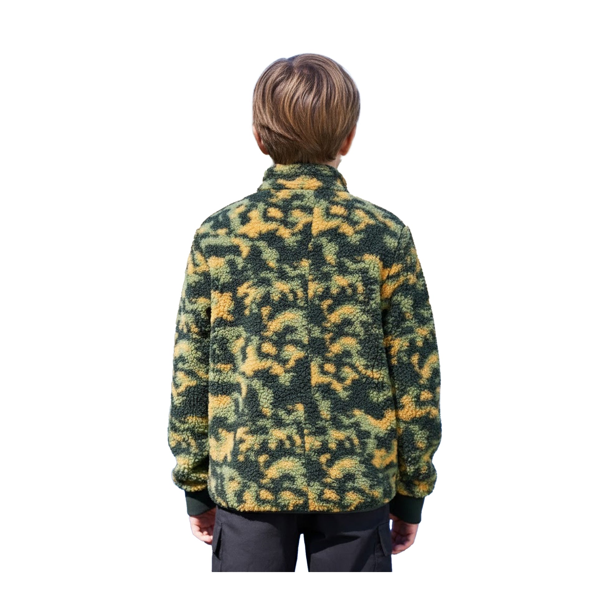 Green - Back - Mountain Warehouse Childrens-Kids Wren Borg Fleece Jacket