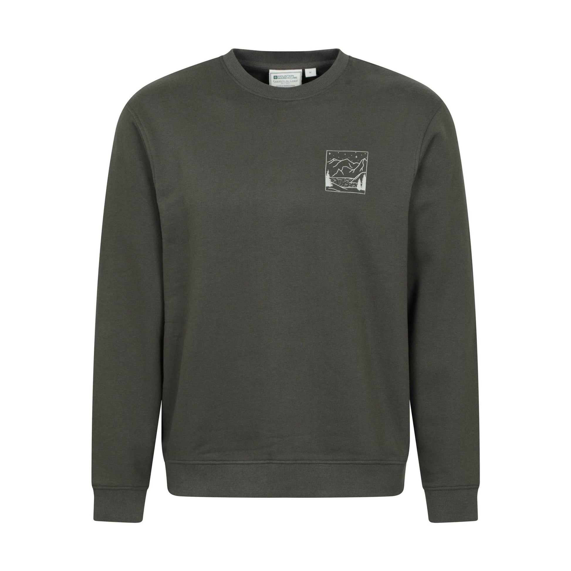 Khaki Green - Front - Mountain Warehouse Mens Scene Sweatshirt