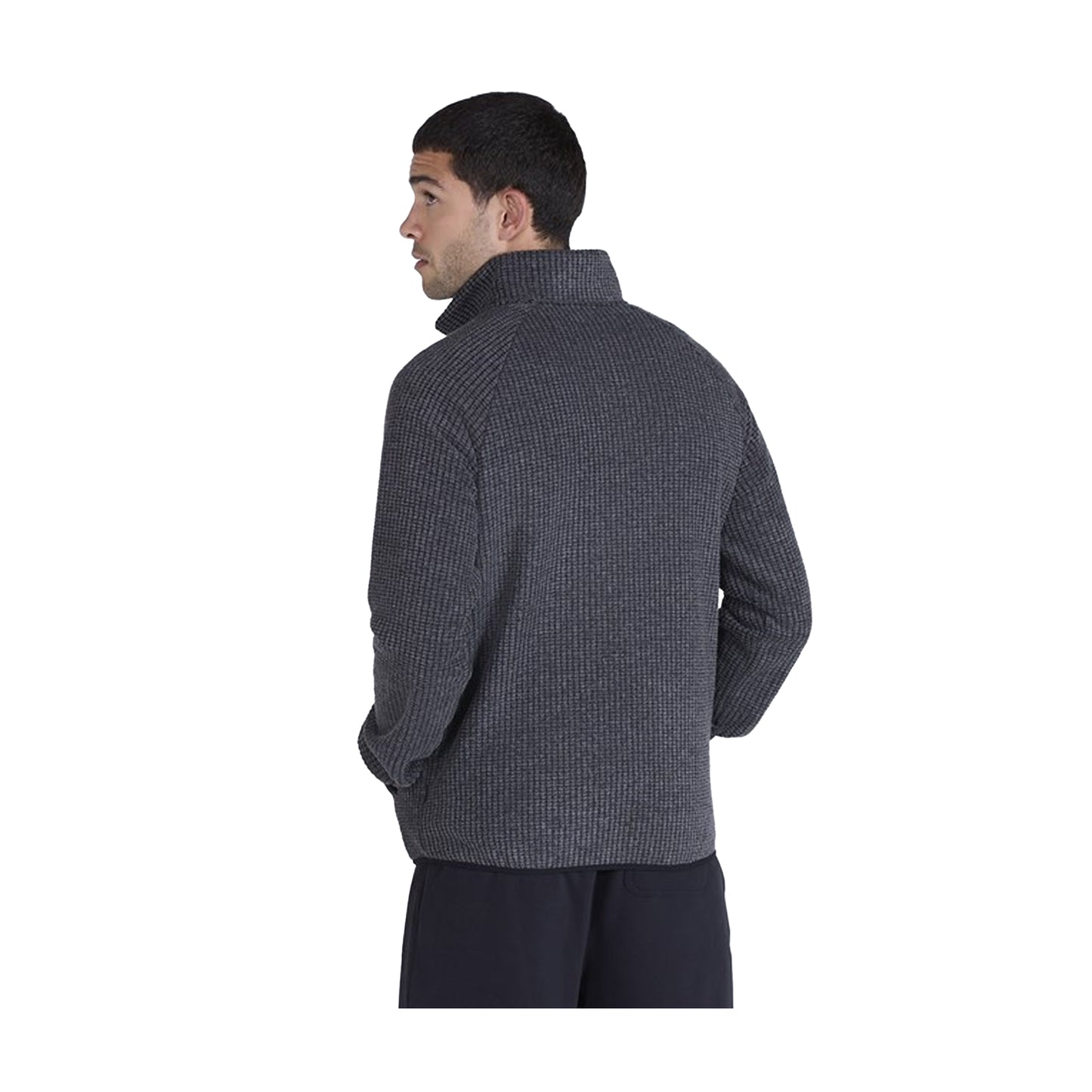 Charcoal - Back - Mountain Warehouse Mens Textured Half Zip Raglan Jumper