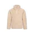 Beige - Front - Mountain Warehouse Childrens-Kids Teddy Half Zip Fleece Top