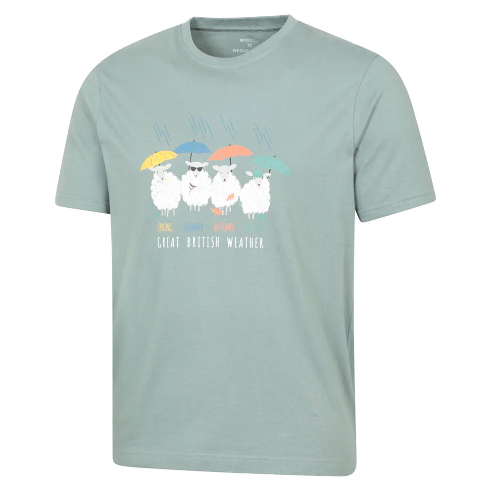 Light Khaki - Side - Mountain Warehouse Unisex Adult Great British Weather Graphic T-Shirt