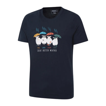 Navy - Side - Mountain Warehouse Unisex Adult Great British Weather Graphic T-Shirt