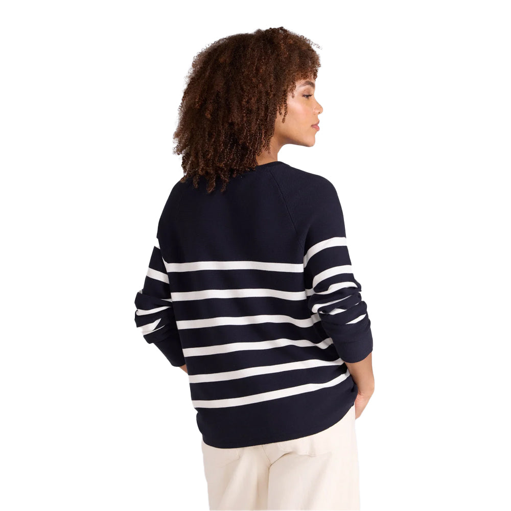 Navy - Back - Animal Womens-Ladies Cotton Textured Jumper