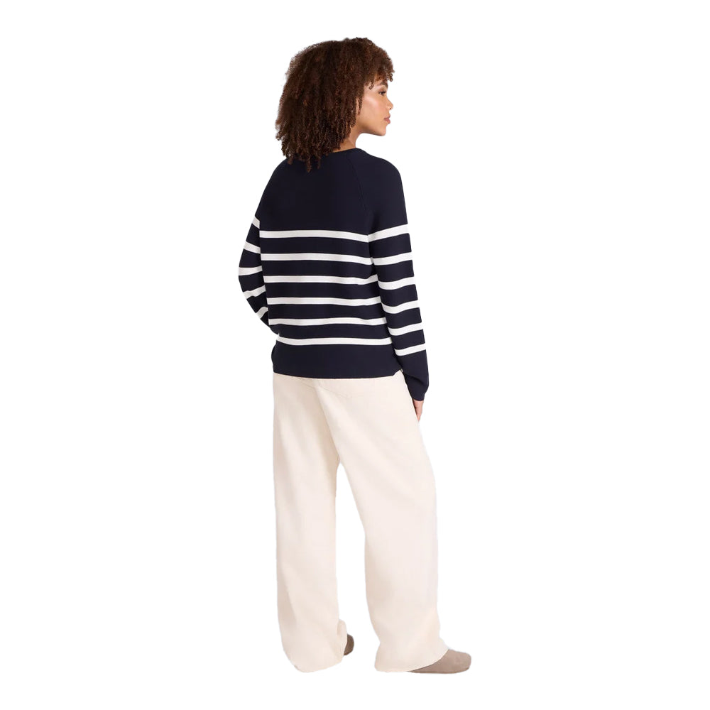 Navy - Pack Shot - Animal Womens-Ladies Cotton Textured Jumper
