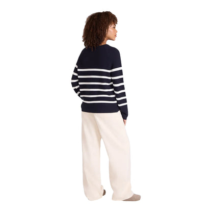 Navy - Pack Shot - Animal Womens-Ladies Cotton Textured Jumper