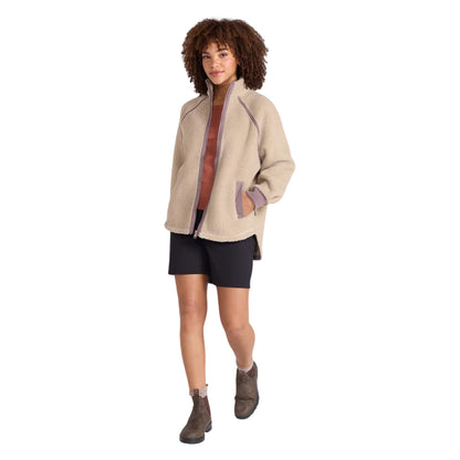 Dark Beige - Lifestyle - Animal Womens-Ladies Bonnie Borg Trim Fleece Jacket