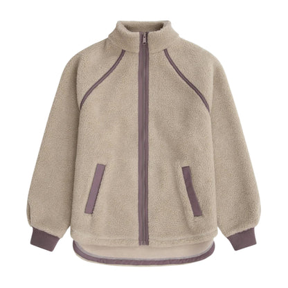 Dark Beige - Front - Animal Womens-Ladies Bonnie Borg Trim Fleece Jacket