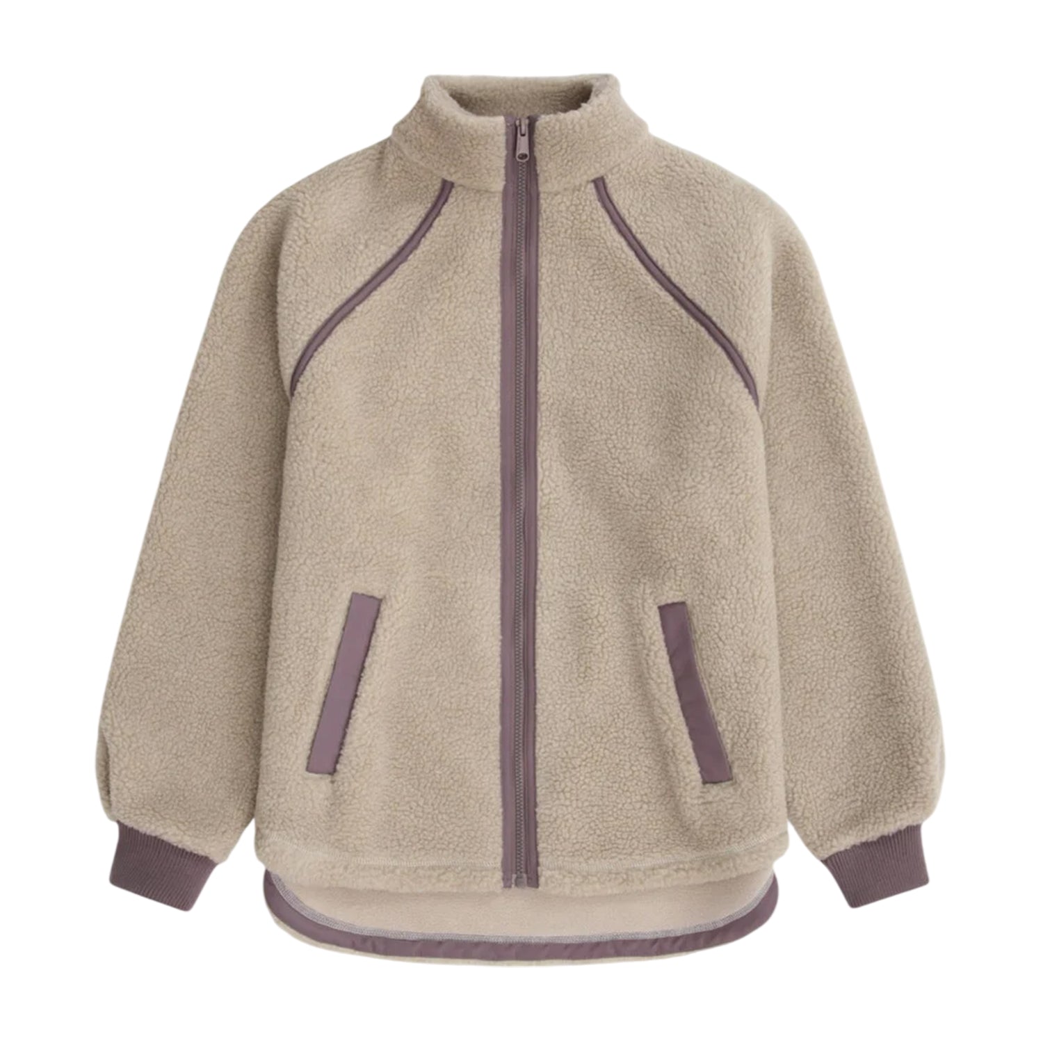 Dark Beige - Front - Animal Womens-Ladies Bonnie Borg Trim Fleece Jacket