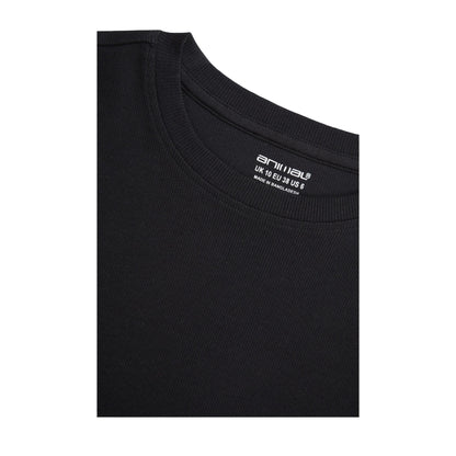 Black - Side - Animal Womens-Ladies Evo Ribbed T-Shirt