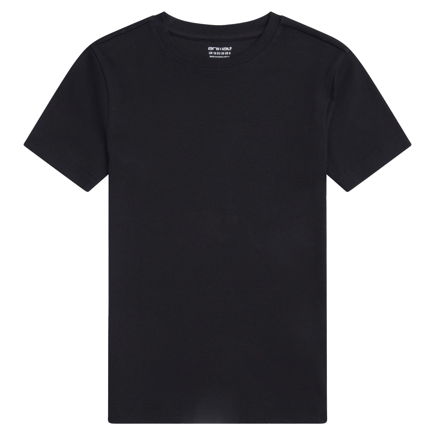 Black - Front - Animal Womens-Ladies Evo Ribbed T-Shirt