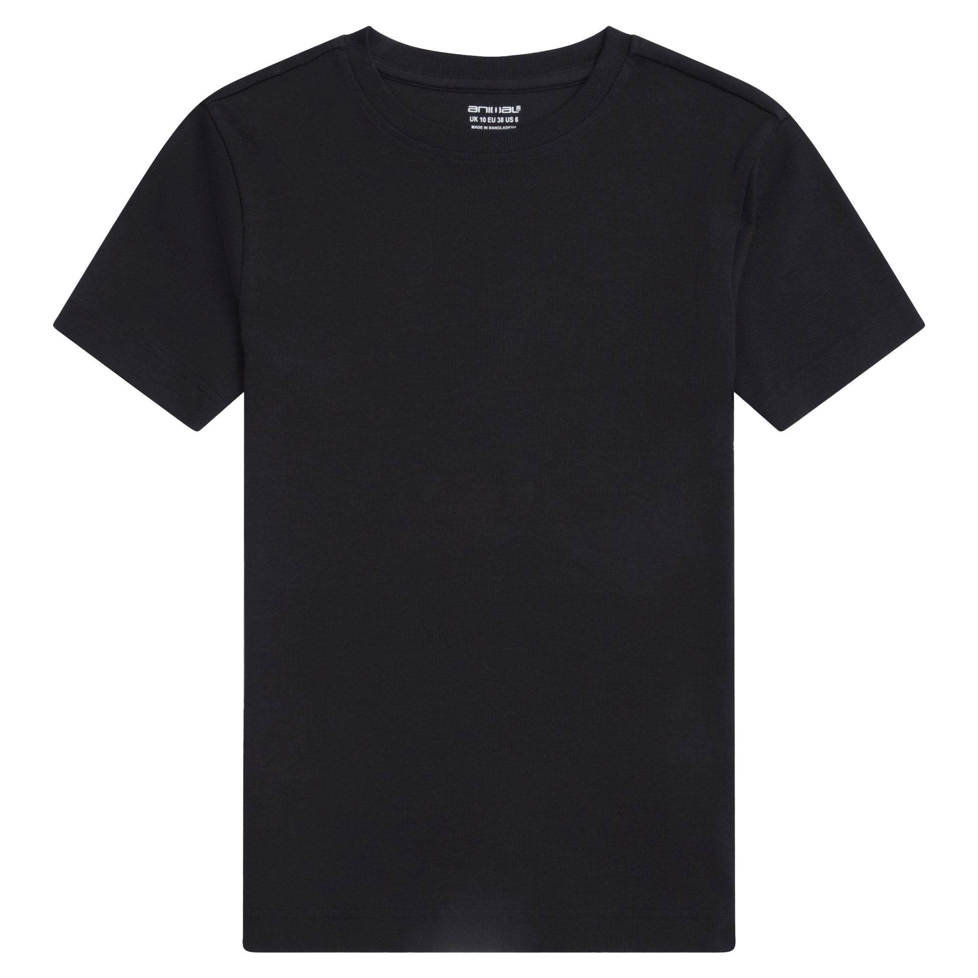 Black - Front - Animal Womens-Ladies Evo Ribbed T-Shirt