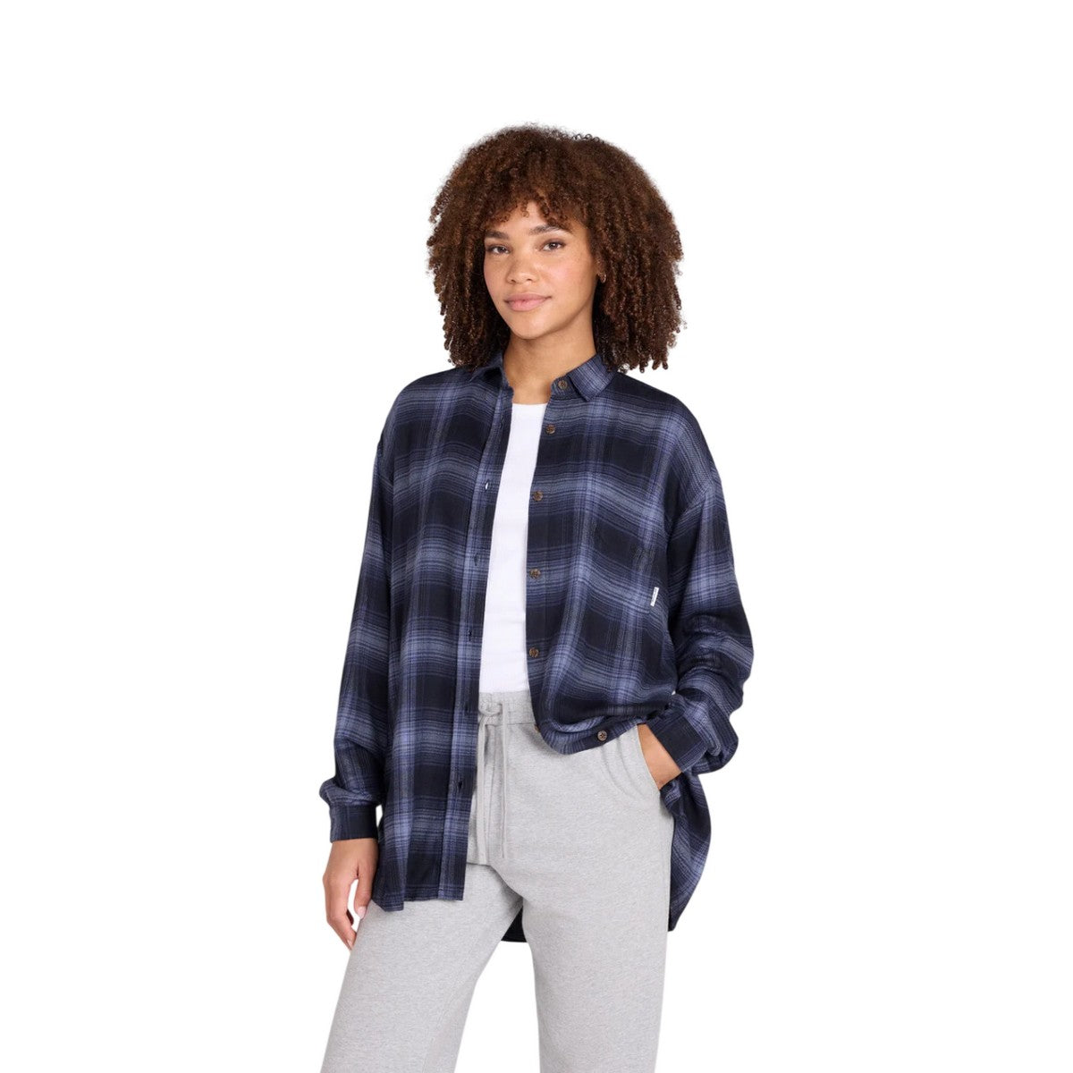 Navy - Side - Animal Womens-Ladies Maisie Soft Relaxed Fit Shirt