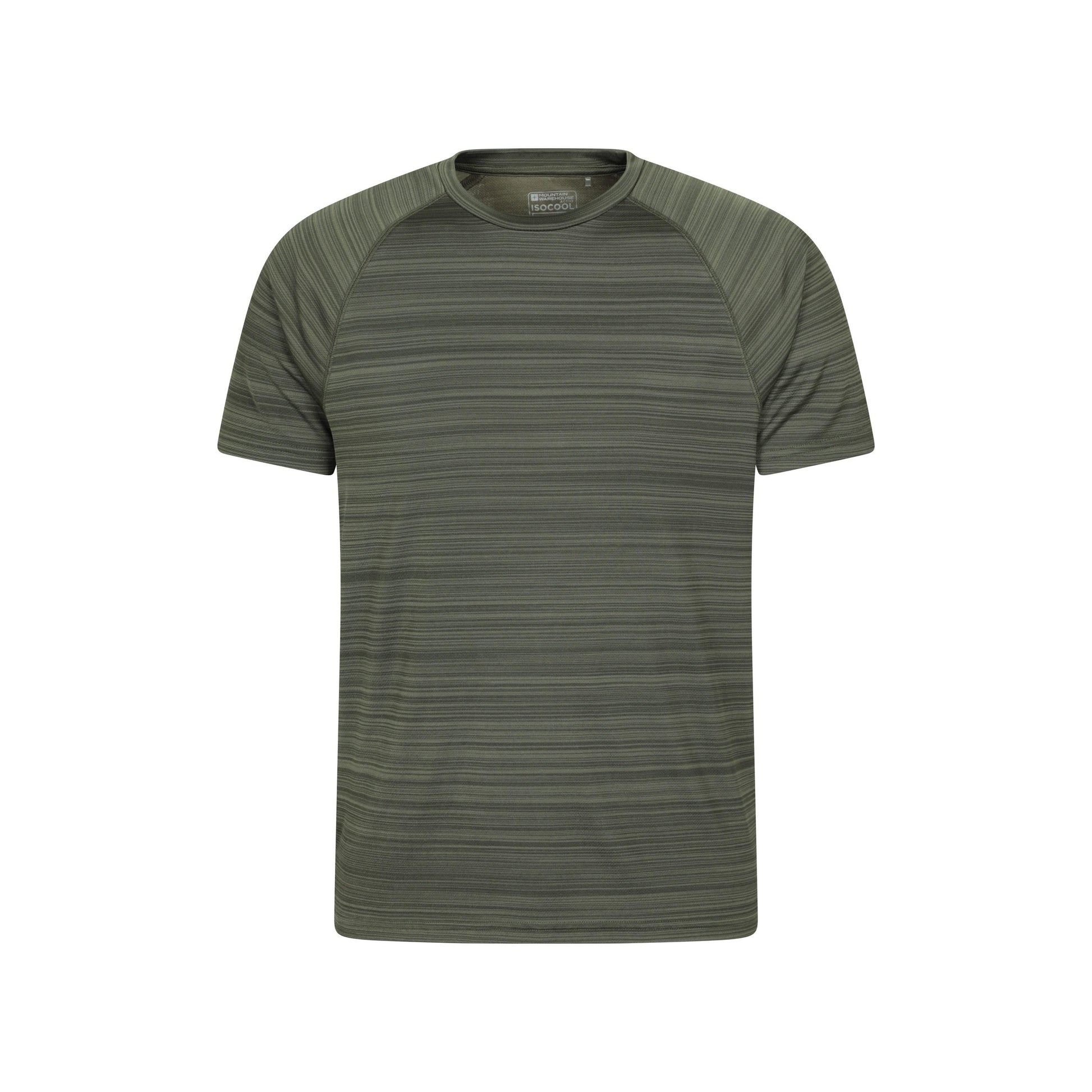Green - Front - Mountain Warehouse Unisex Adult Stripe IsoCool T-Shirt