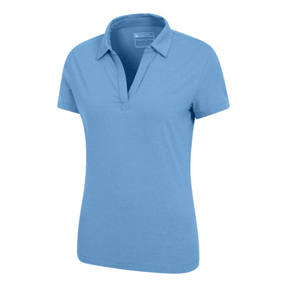 Bright Blue - Side - Mountain Warehouse Womens-Ladies UV Protection Polo Shirt