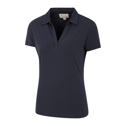 Navy - Side - Mountain Warehouse Womens-Ladies UV Protection Polo Shirt