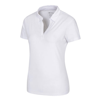 White - Side - Mountain Warehouse Womens-Ladies UV Protection Polo Shirt