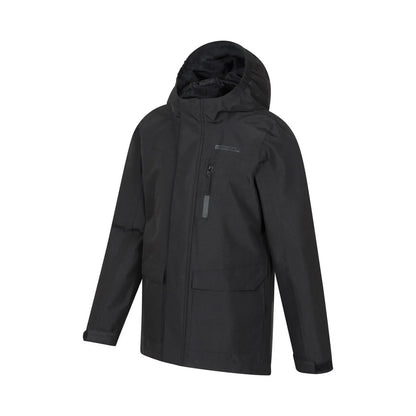 Black - Side - Mountain Warehouse Childrens-Kids Noah Waterproof Jacket