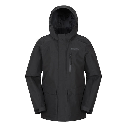 Black - Front - Mountain Warehouse Childrens-Kids Noah Waterproof Jacket