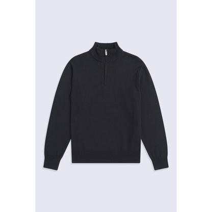 Black - Front - Animal Mens Ribbed Quarter Zip Jumper