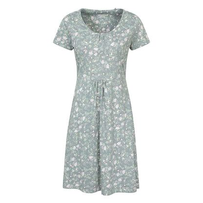 Pale Green - Front - Mountain Warehouse Womens-Ladies Essentials Lora Floral Skater Dress