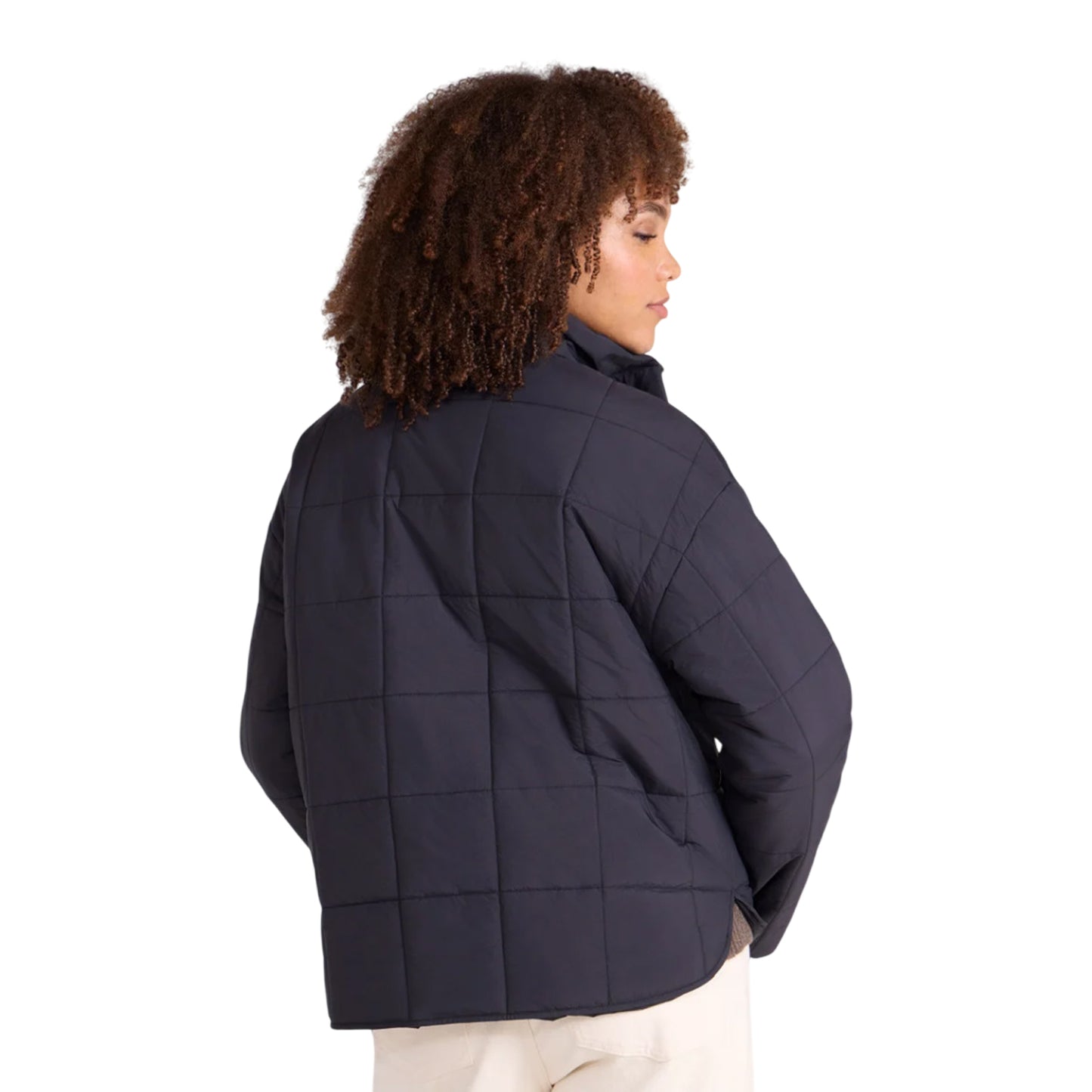 Black - Lifestyle - Animal Womens-Ladies Nina Grid Quilted Padded Jacket