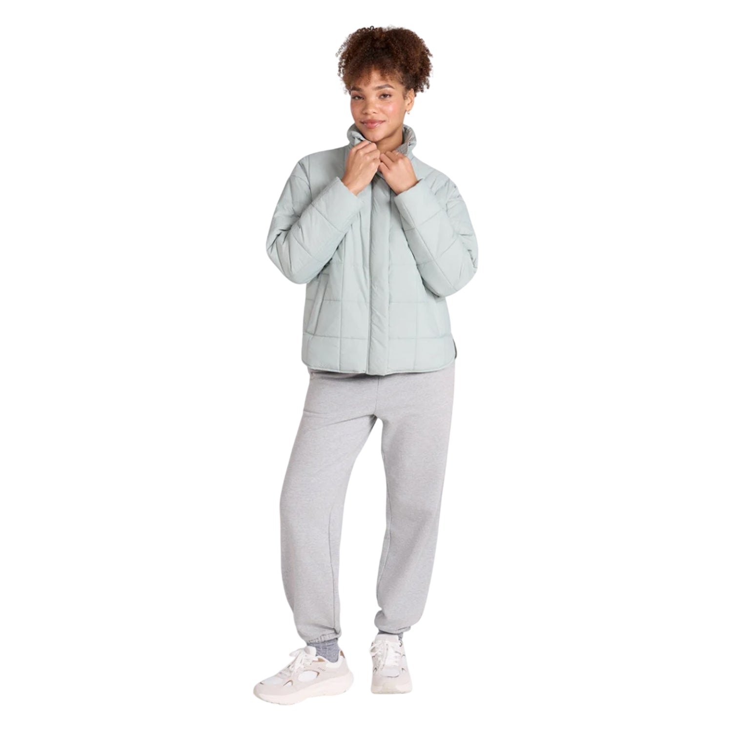 Mint - Pack Shot - Animal Womens-Ladies Nina Grid Quilted Padded Jacket
