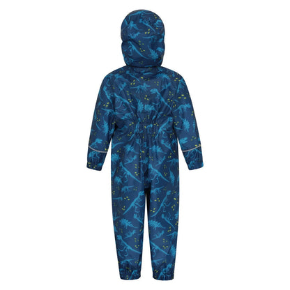 Blue - Back - Mountain Warehouse Childrens-Kids Puddle Dinosaurs Waterproof Snowsuit