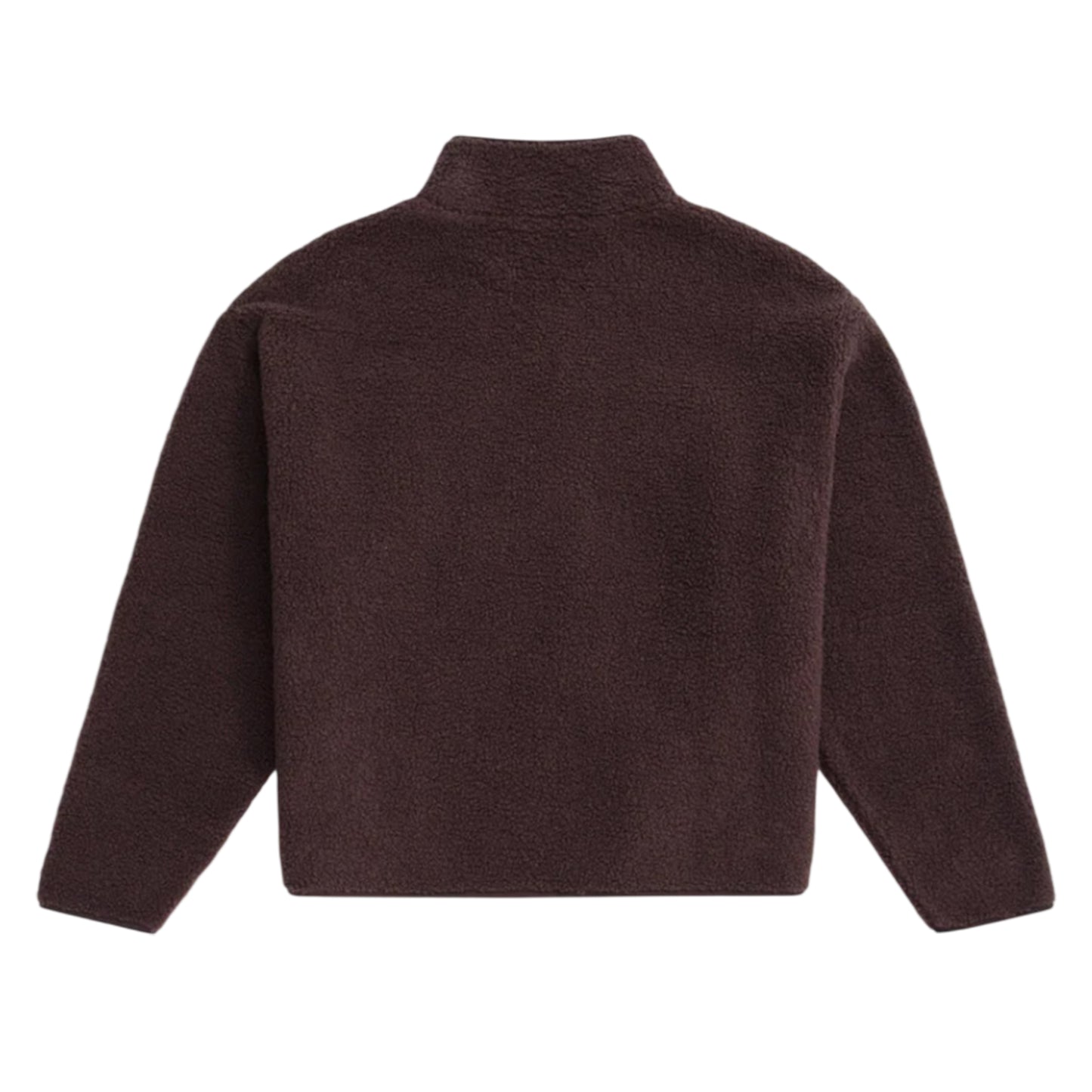 Brown - Back - Animal Womens-Ladies Billie Bouclé Popper Detail Fleece Top