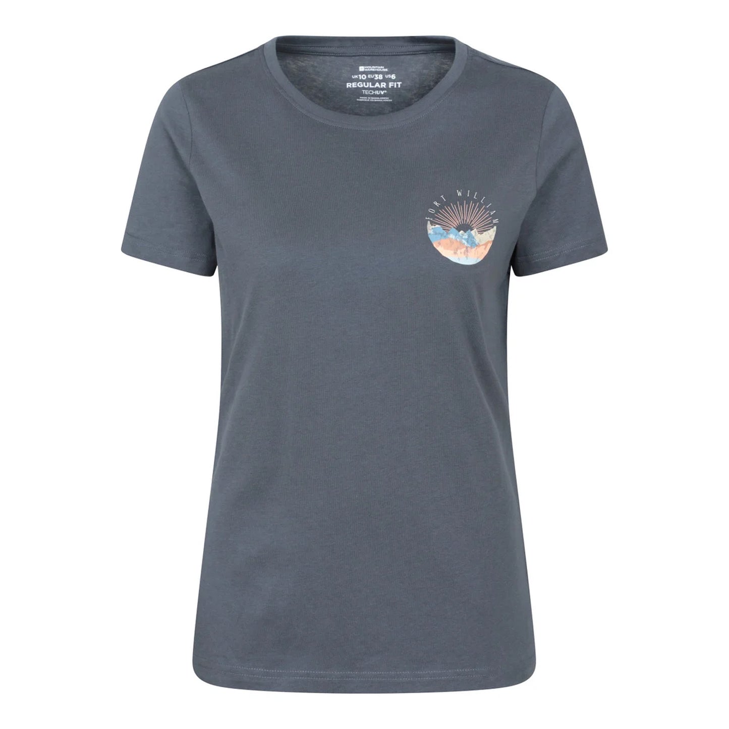 Dark Blue - Front - Mountain Warehouse Womens-Ladies Fort William Tree Ring T-Shirt