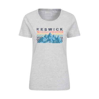 Grey - Front - Mountain Warehouse Womens-Ladies Keswick Mountain T-Shirt