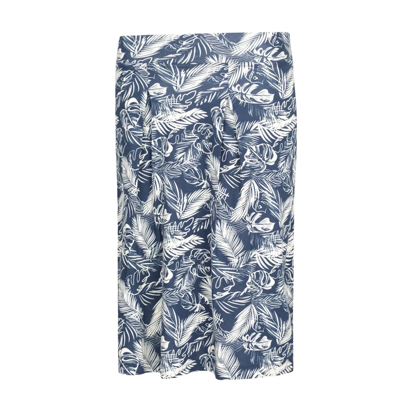 Navy - Back - Mountain Warehouse Womens-Ladies Waterfront Tropical Leaves Jersey Midi Skirt